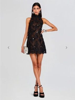 Retrofete Banks Embellished Lace Dress